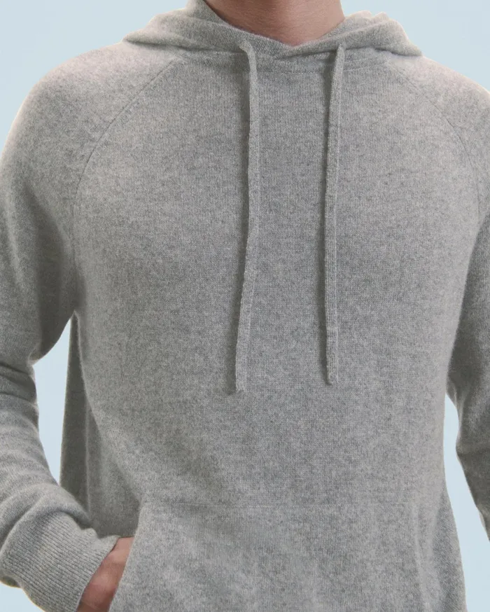 From Future Cashmere Sweaters Men Lightweight Oversized Hoodie Sweater Dark Heather Gray