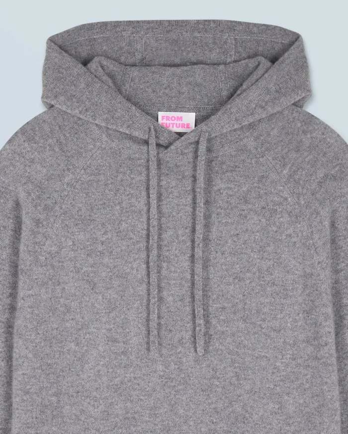 From Future Cashmere Sweaters Men Lightweight Oversized Hoodie Sweater Dark Heather Gray