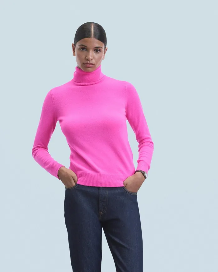 From Future Cashmere Sweaters Women Basic Turtleneck Sweater White