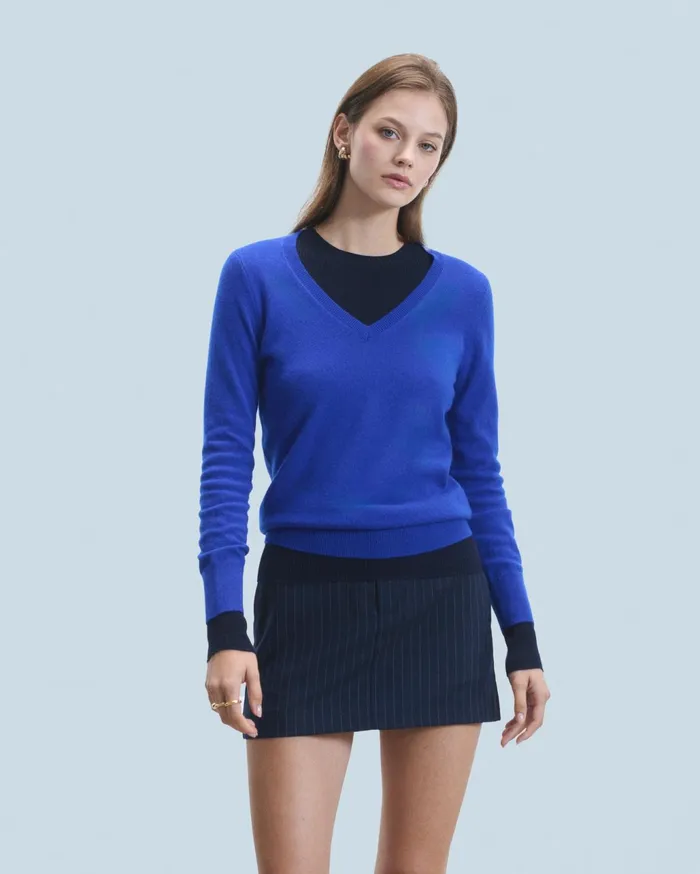 From Future Cashmere Sweaters Women Basic VNeck Sweater Dreamy Pink