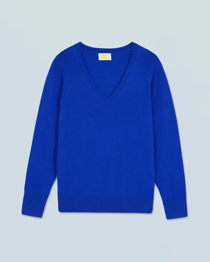 From Future Cashmere Sweaters Women Basic VNeck Sweater Popblue