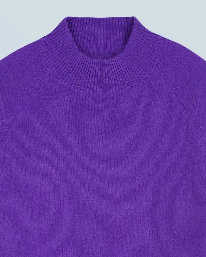 From Future Cashmere Sweaters Women Lightweight Mock Neck Sweater Pop Purple