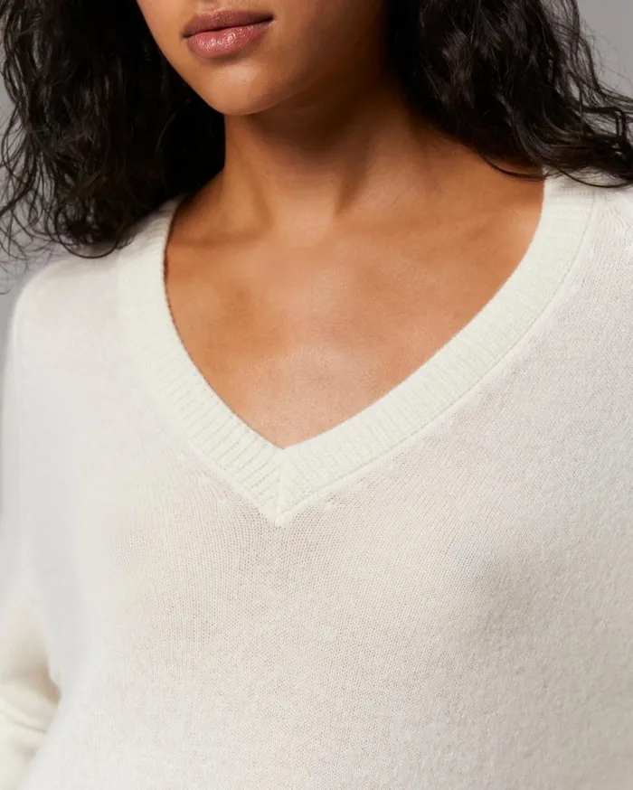 From Future Cashmere Sweaters Women Lightweight Oversized VNeck Sweater Light Heather Gray