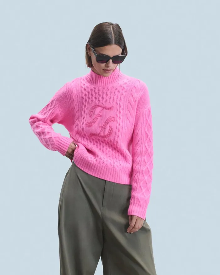 From Future Cashmere Sweaters Women Mock Neck Sweater Light Heather Gray