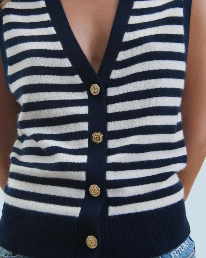 From Future Cashmere Sweaters Women Sleeveless Sweater Navy