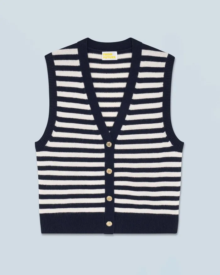 From Future Cashmere Sweaters Women Sleeveless Sweater Navy