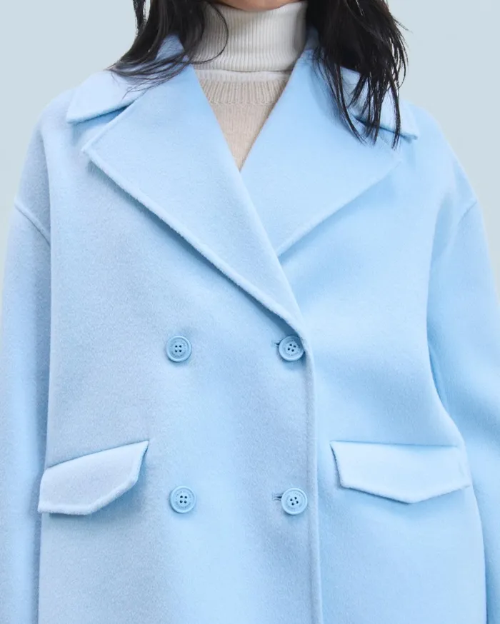 From Future Coats and Jackets Women Outerwear Caban Jacket Baby Blue