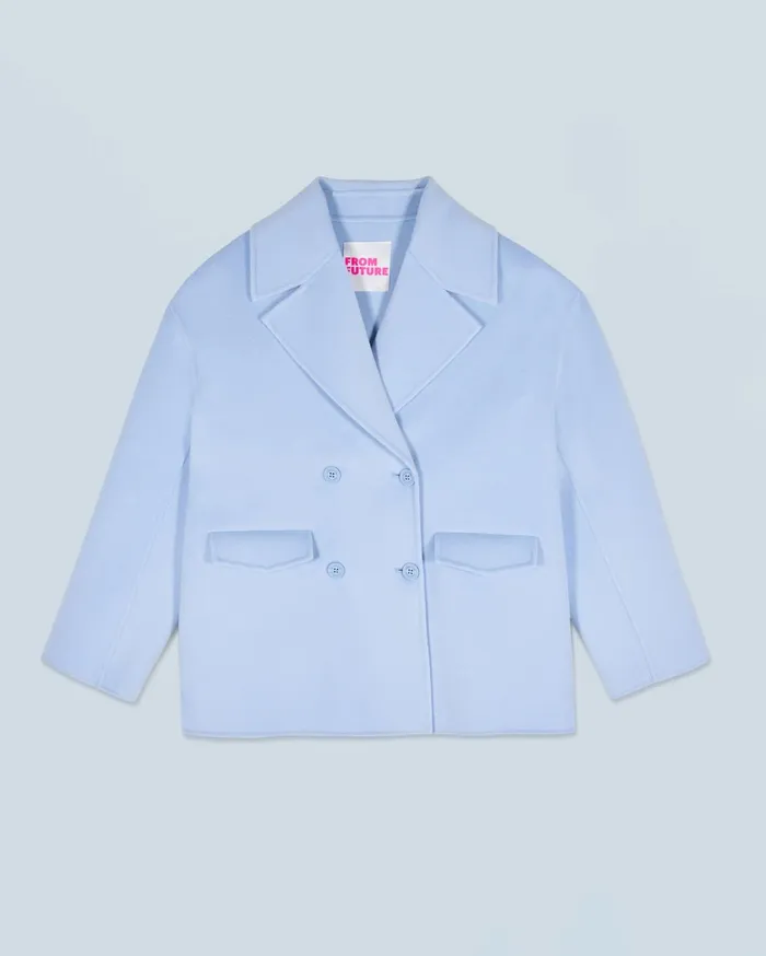 From Future Coats and Jackets Women Outerwear Caban Jacket Baby Blue