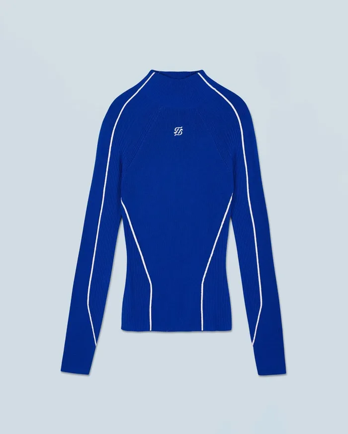 From Future Merino Wool Sweaters Women MockNeck Sweater Popblue