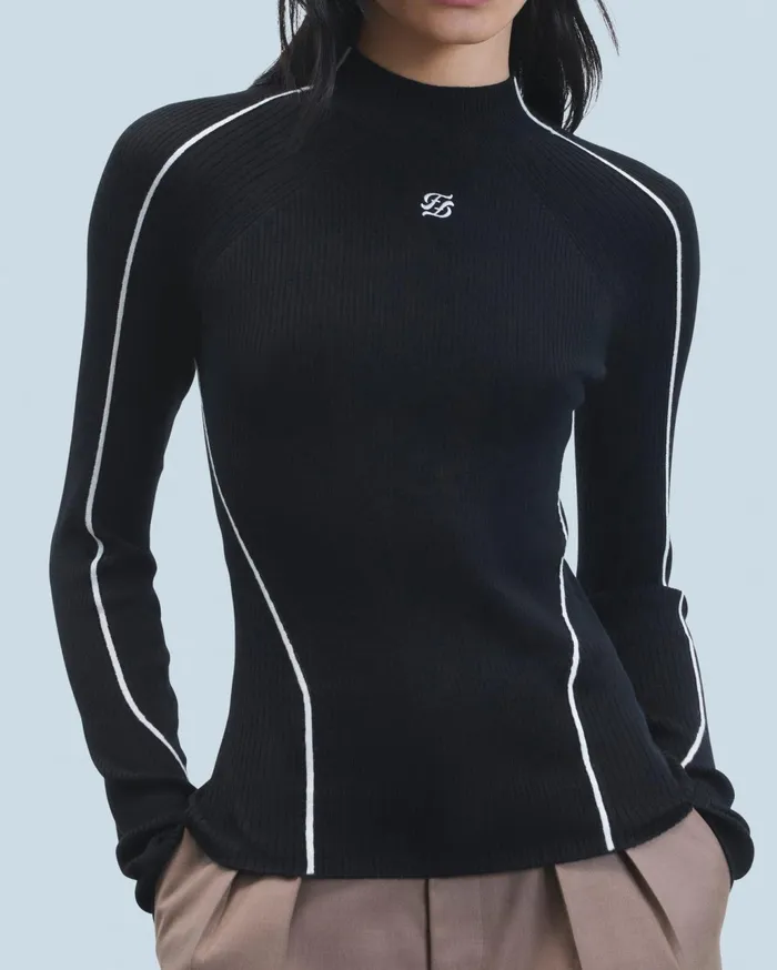 From Future Merino Wool Sweaters Women MockNeck Sweater Popblue