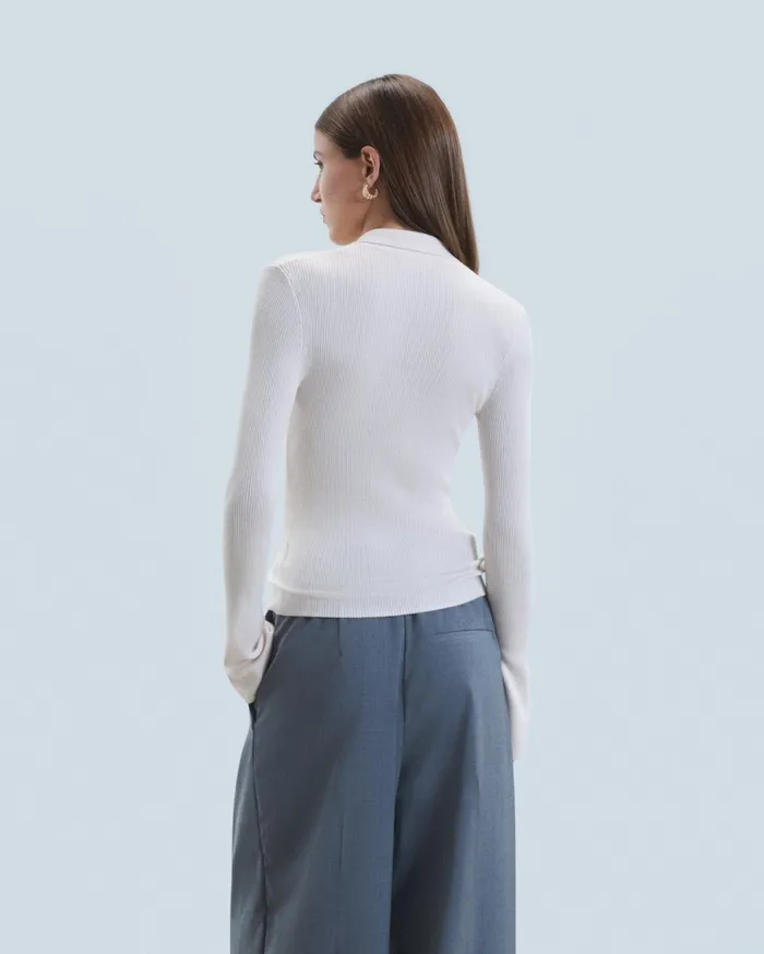From Future Merino Wool Sweaters Women Polo Sweater Sand