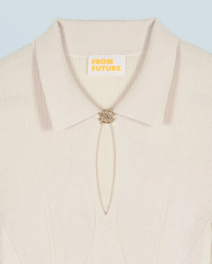 From Future Merino Wool Sweaters Women Polo Sweater Sand