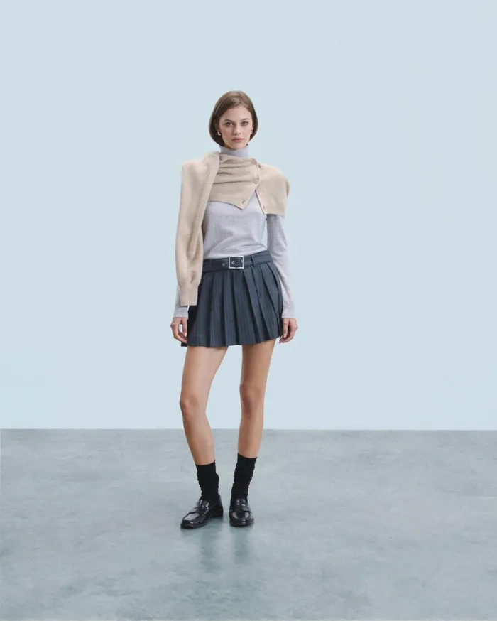 From Future Skirts Women Mini Tailoring Skirt Rayures Gris