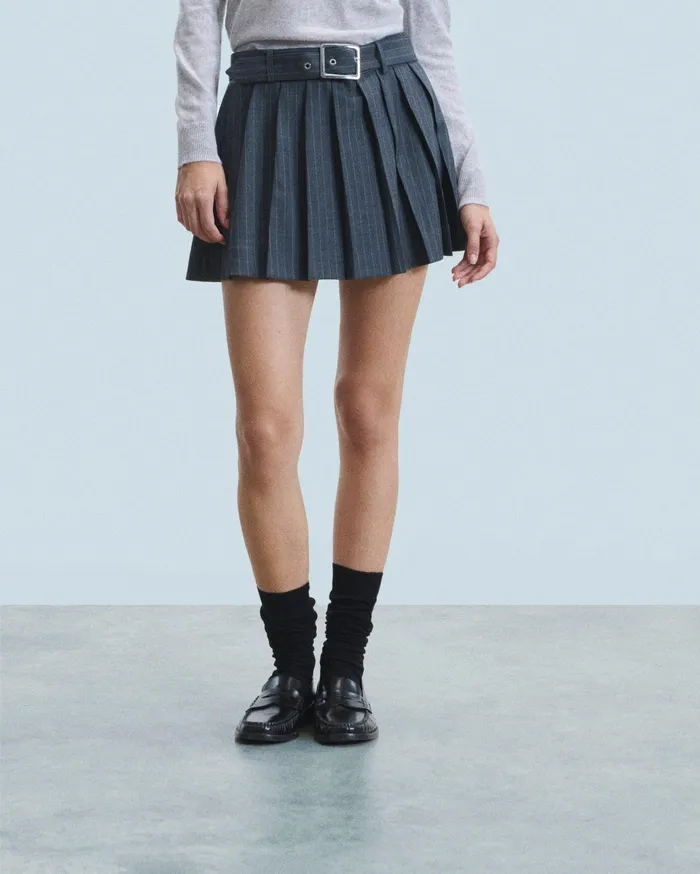 From Future Skirts Women Mini Tailoring Skirt Rayures Gris