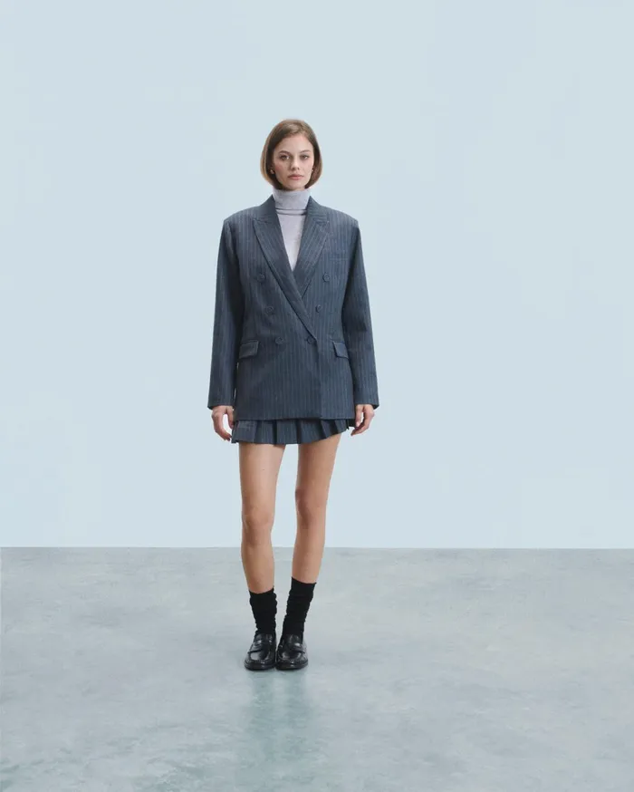 From Future Skirts Women Mini Tailoring Skirt Rayures Gris