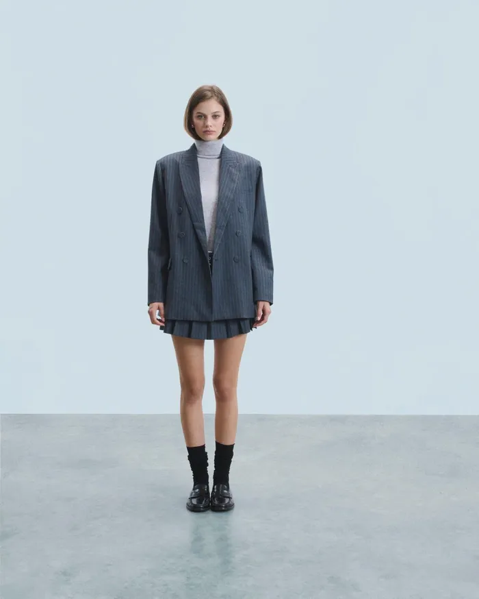 From Future Skirts Women Mini Tailoring Skirt Rayures Gris