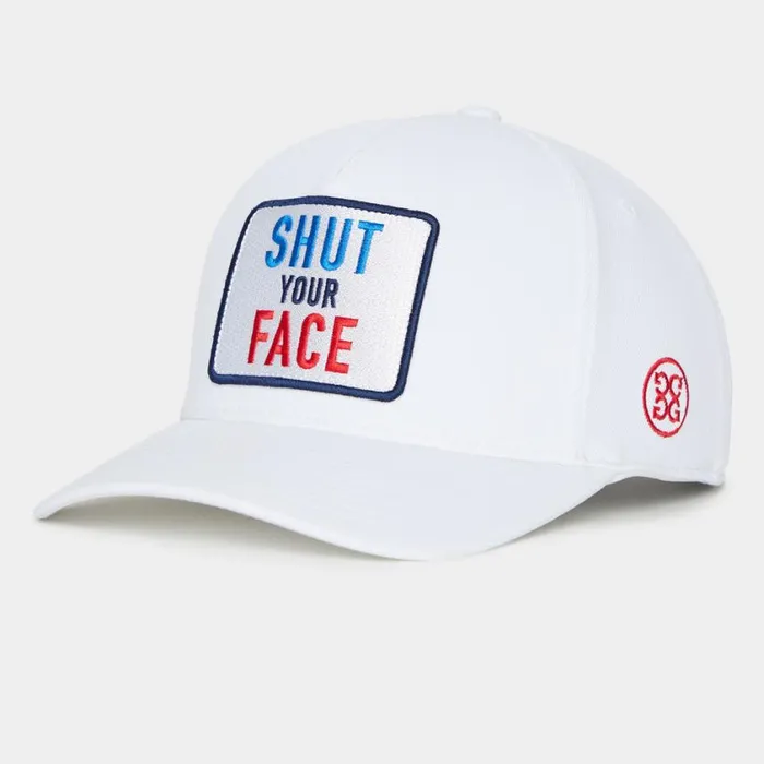GFORE Hats MenWomen SHUT YOUR FACE STRETCH TWILL SNAPBACK HAT Snow