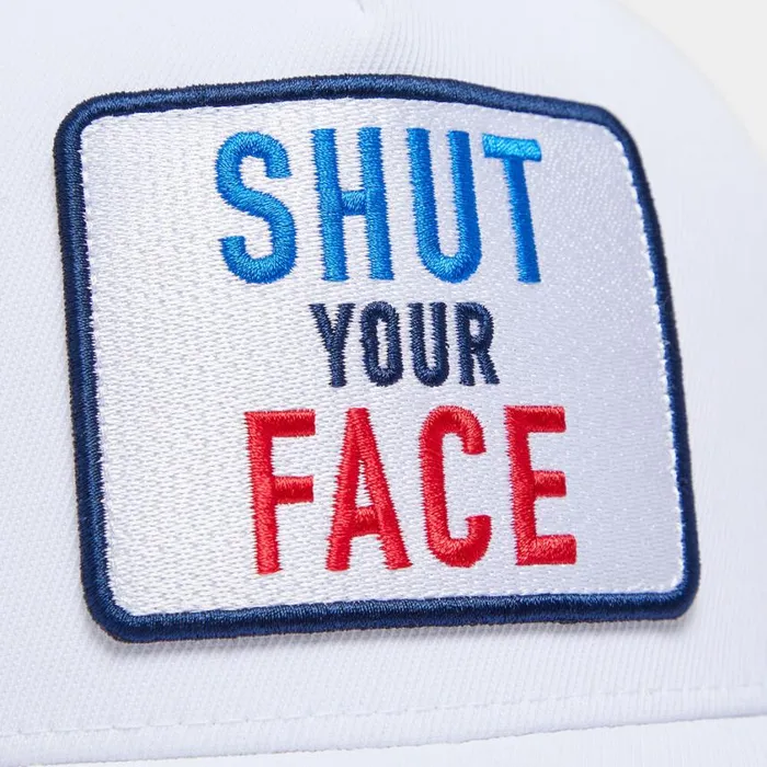 GFORE Hats MenWomen SHUT YOUR FACE STRETCH TWILL SNAPBACK HAT Snow