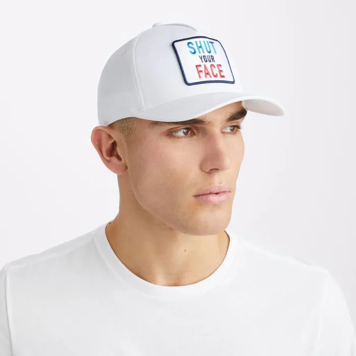 GFORE Hats MenWomen SHUT YOUR FACE STRETCH TWILL SNAPBACK HAT Snow