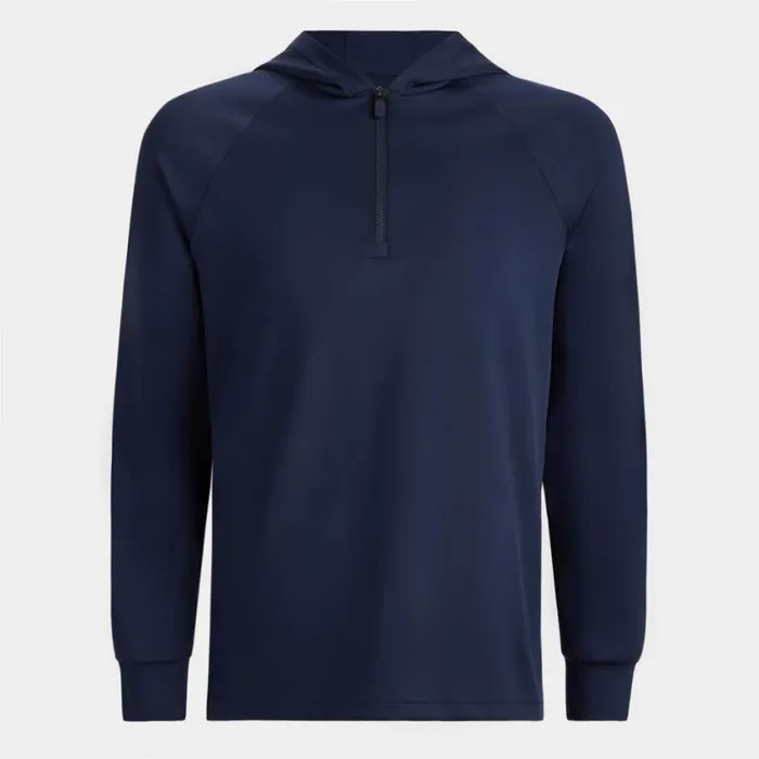 GFORE Hoodies and Tees Men DOUBLE KNIT BRUSHED BACK QUARTER ZIP HOODIE Twilight