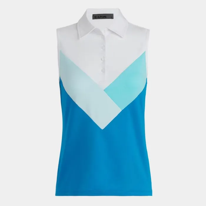 GFORE Polos and Shirts Women MULTI V TECH JERSEY SLEEVELESS POLO Snow