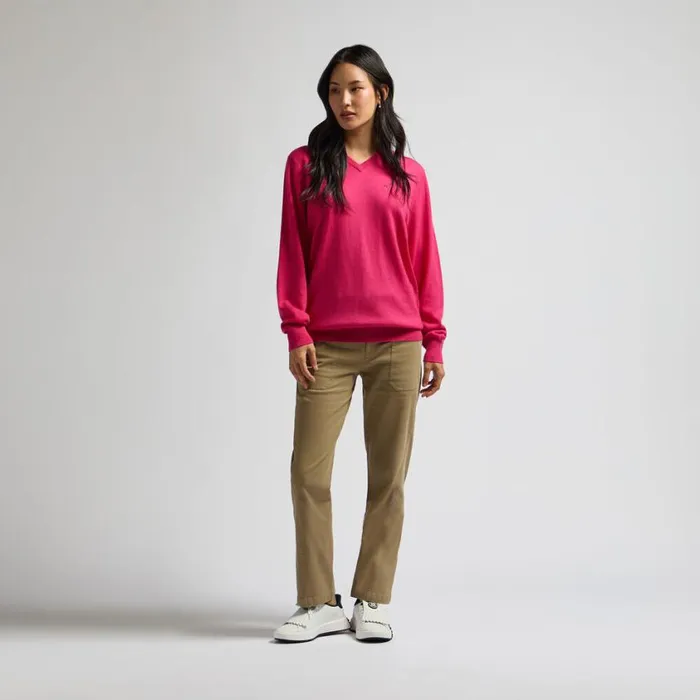 GFORE Sweaters MenWomen VERSE V NECK CASHMERE SWEATER Framboise