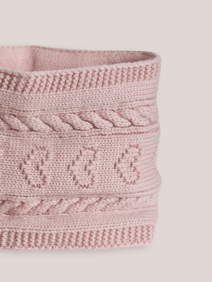 Girls Cyrillus Accessories CableKnit Snood Rose Lotus