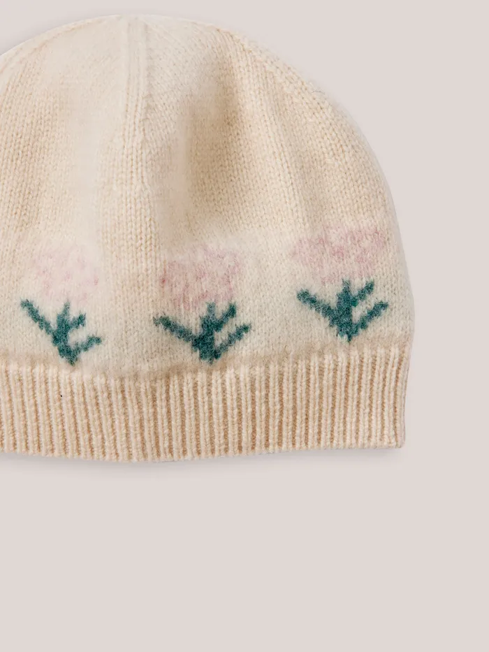 Girls Cyrillus Accessories Jacquard Beanie Craie