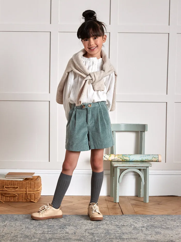 Girls Cyrillus Clothing Cotton Gauze Blouse Ecru