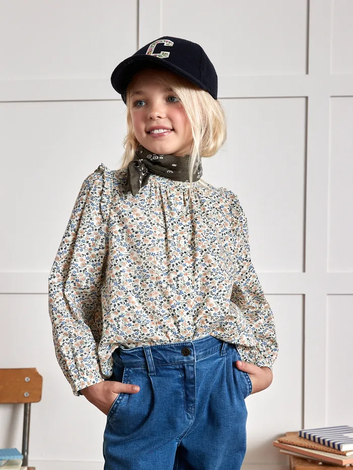 Girls Cyrillus Clothing Daisy Print Shirt Imp Daisy