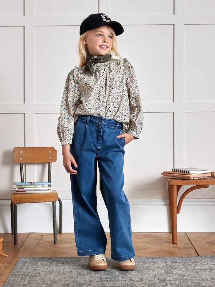Girls Cyrillus Clothing Daisy Print Shirt Imp Daisy