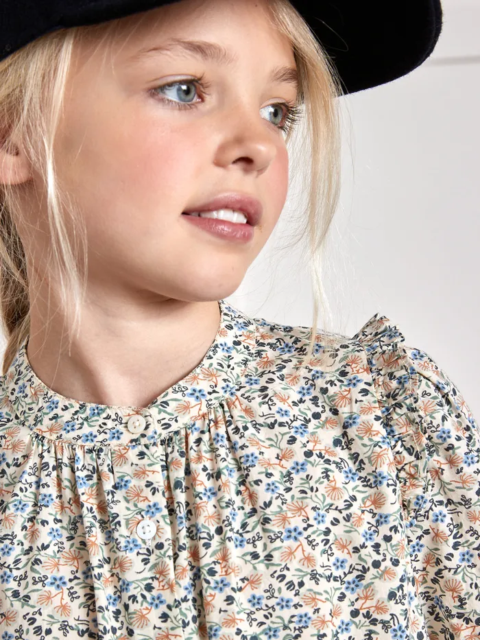 Girls Cyrillus Clothing Daisy Print Shirt Imp Daisy