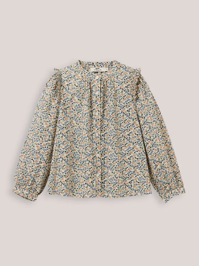 Girls Cyrillus Clothing Daisy Print Shirt Imp Daisy