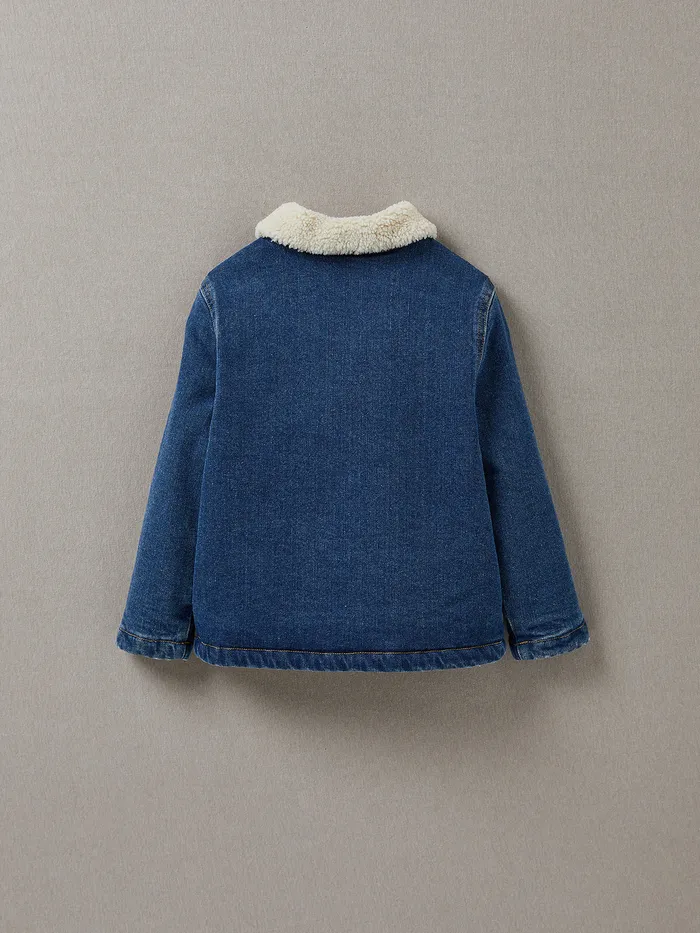 Girls Cyrillus Clothing SherpaLined Jeans Jacket Denim Stone