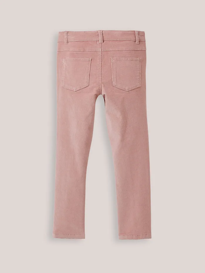 Girls Cyrillus Clothing SlimFit Velour Trousers Rose Lotus