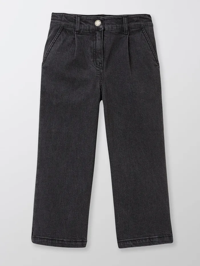 Girls Cyrillus Clothing WideLeg Denim Trousers Gris Delave