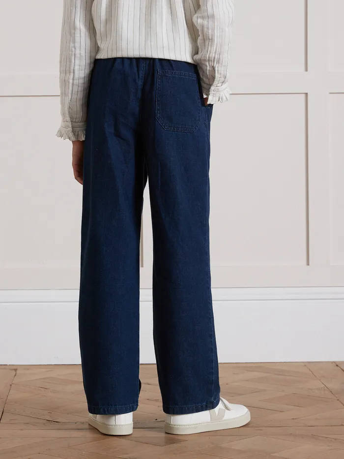 Girls Cyrillus Clothing WideLeg Lightweight Denim Trousers Denim Brut