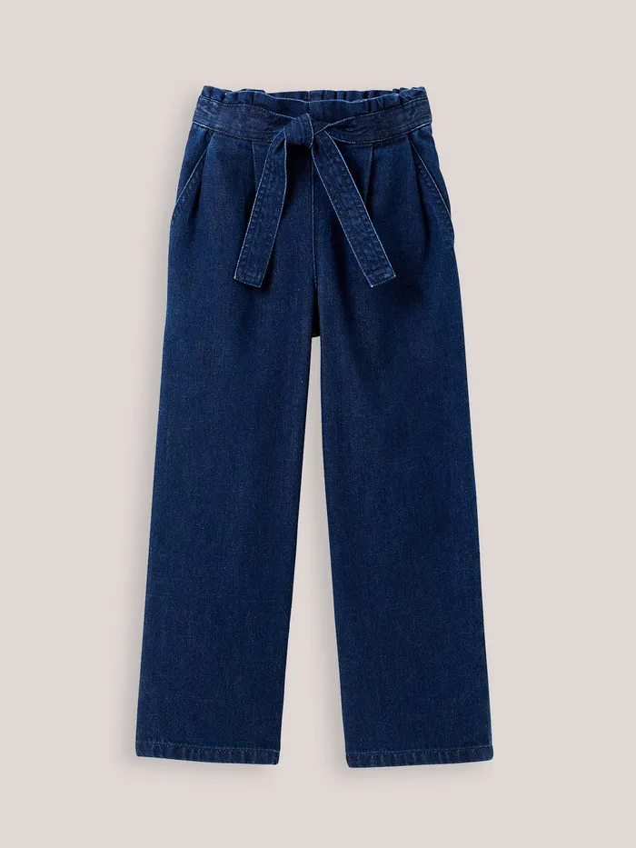 Girls Cyrillus Clothing WideLeg Lightweight Denim Trousers Denim Brut