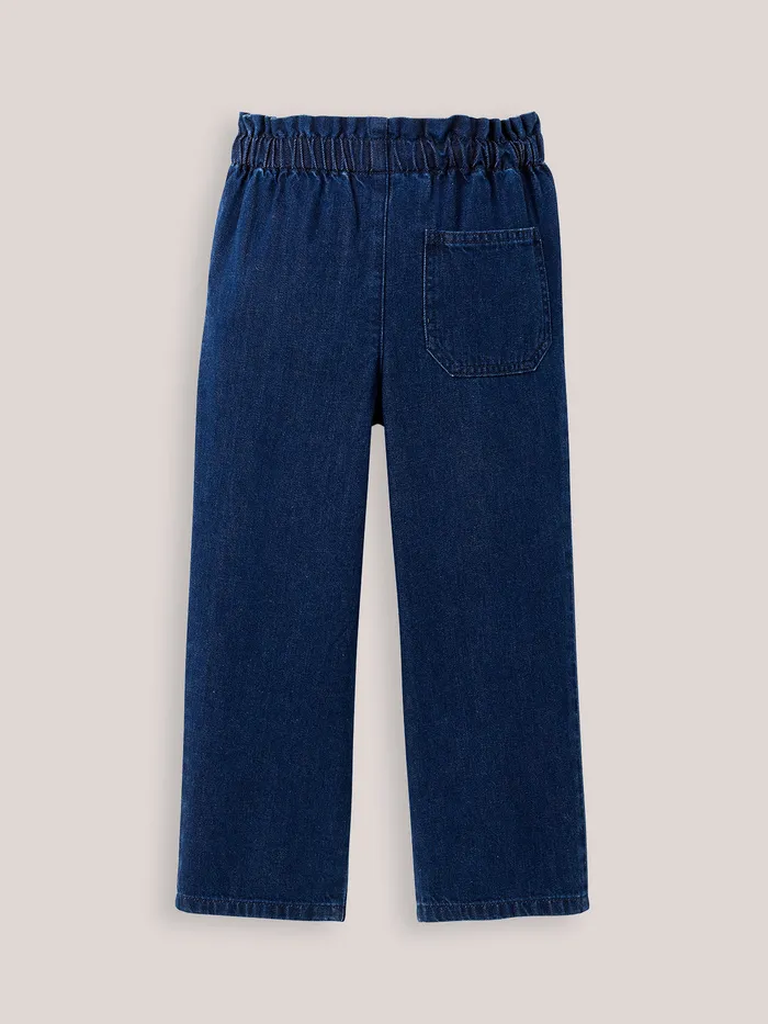 Girls Cyrillus Clothing WideLeg Lightweight Denim Trousers Denim Brut