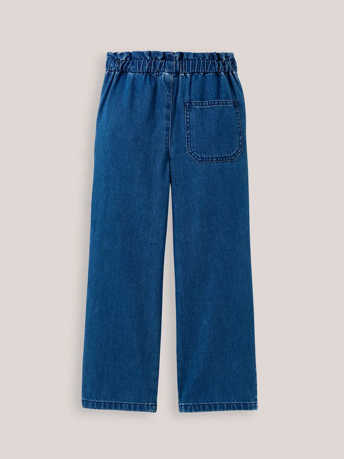 Girls Cyrillus Clothing WideLeg Lightweight Denim Trousers Denim Stone