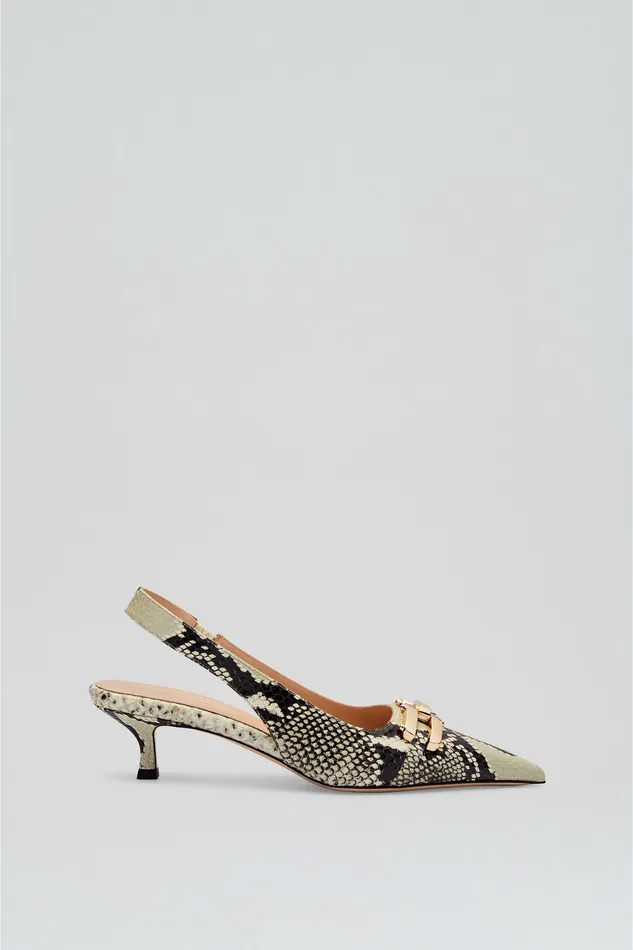 GOLD TRIM SLINGBACK 45 STONE Shoes Scanlan Theodore Women GOLD TRIM SLINGBACK 45 STONE Shoes Scanlan Theodore Women