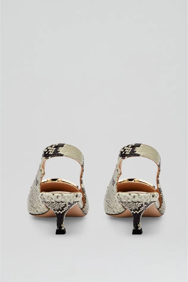 GOLD TRIM SLINGBACK 45 STONE Shoes Scanlan Theodore Women GOLD TRIM SLINGBACK 45 STONE Shoes Scanlan Theodore Women