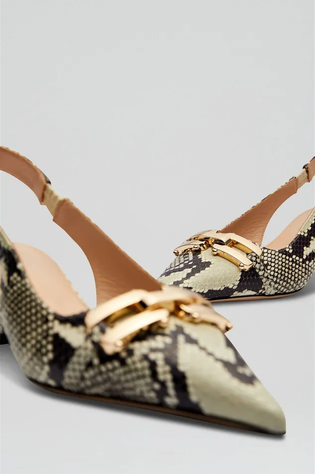 GOLD TRIM SLINGBACK 45 STONE Shoes Scanlan Theodore Women GOLD TRIM SLINGBACK 45 STONE Shoes Scanlan Theodore Women