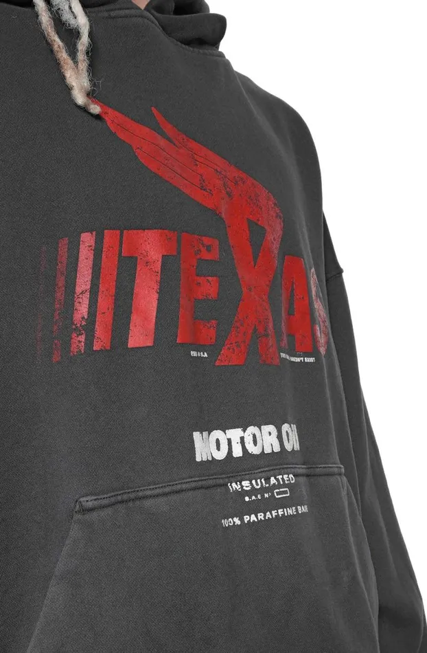 Hoodies and Sweatshirts Men Jaded London Washed Black Oversized Texas Hoodie