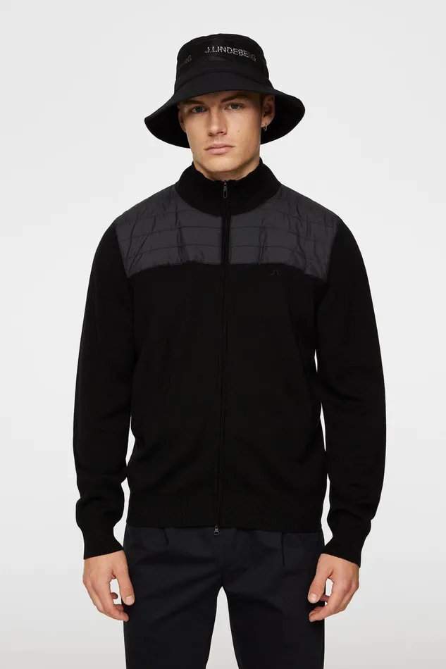 JLindeberg Bridge Knitted Hybrid Sweater Men Knitwear