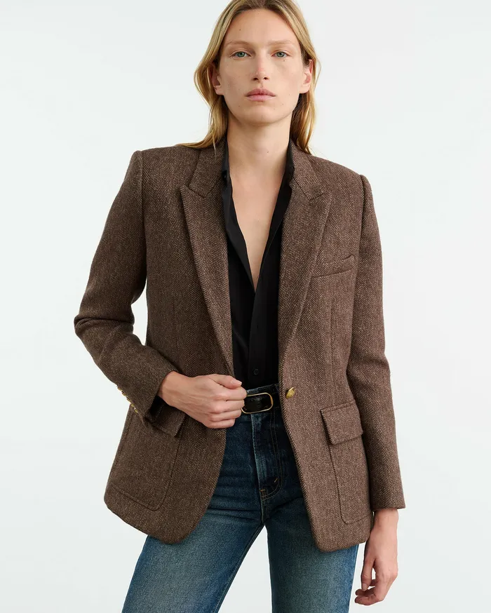 Jackets and Blazers Nili Lotan Women MIREILLE BLAZER Brown Herringbone