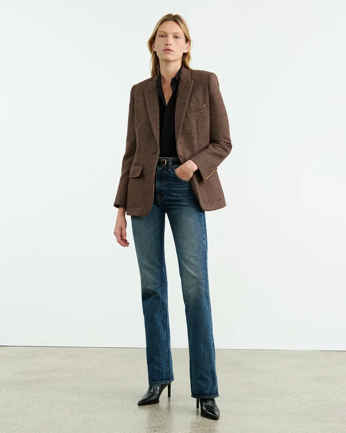 Jackets and Blazers Nili Lotan Women MIREILLE BLAZER Brown Herringbone