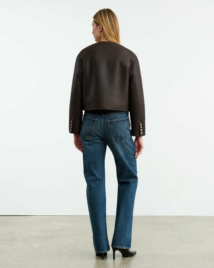 Jackets and Blazers Nili Lotan Women SELINA SHEARLING JACKET Espresso