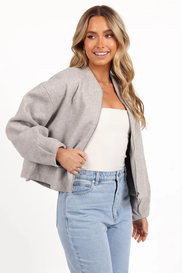 Jackets and Coats Liv Zip Front Jacket 8211 Grey Grey petalandpup Women