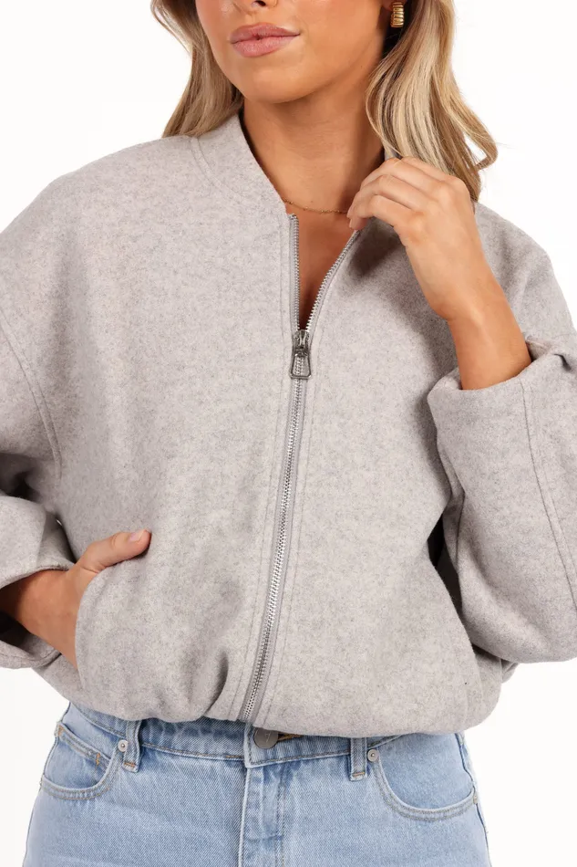 Jackets and Coats Liv Zip Front Jacket 8211 Grey Grey petalandpup Women